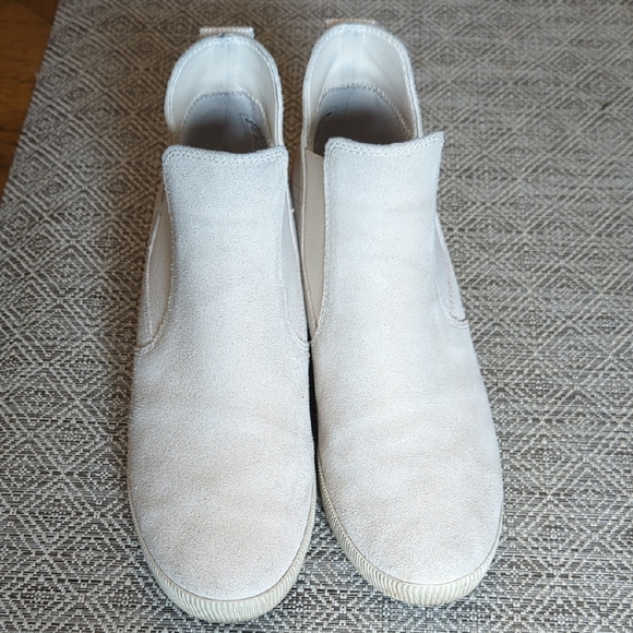 Sorel Out N About Slip-On Wedge Shoe Light - Cream Suede Heeled Ankle Bootie - Picture 5 of 8